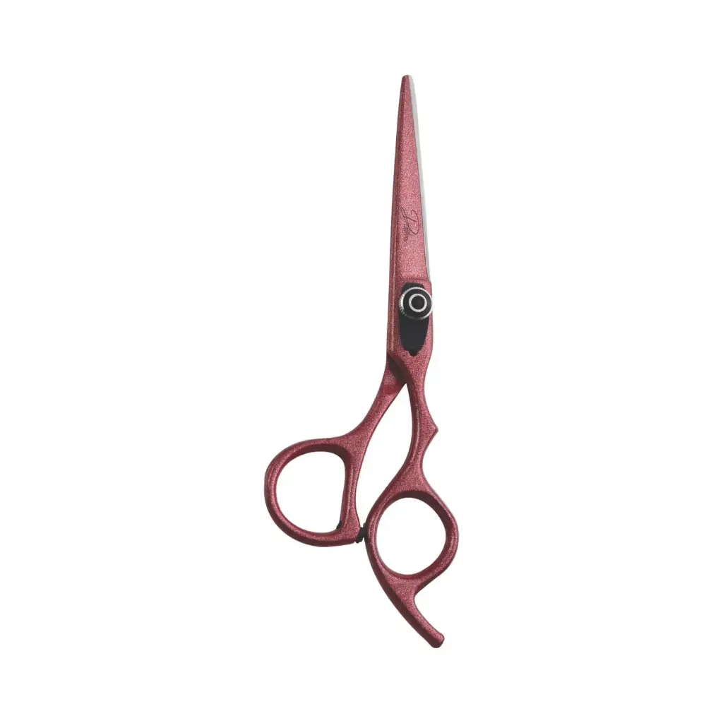 Professional Razor Shears with Red Paper Coated Handle | Ergonomic Barber & Stylist Scissors