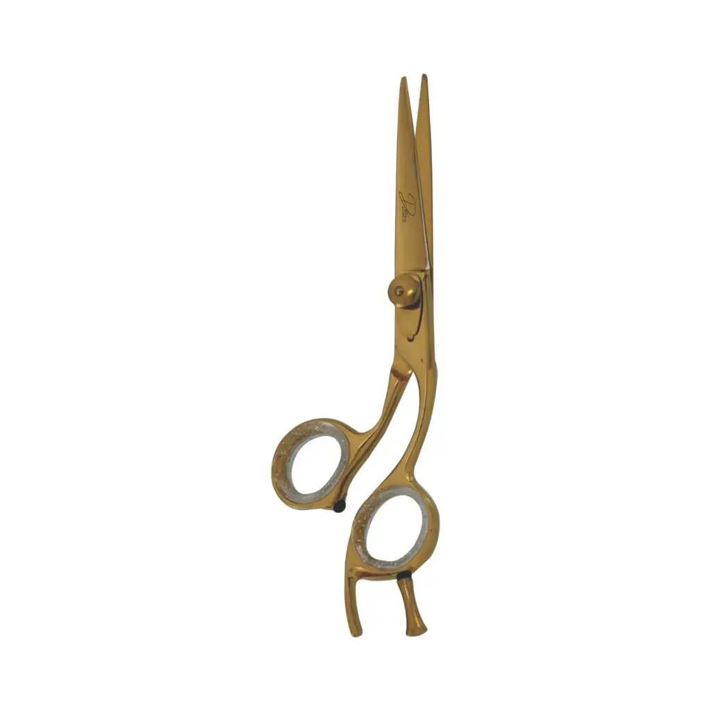 Professional Gold Titanium Coated Razor Shears | Button Screw Barber & Stylist Scissors