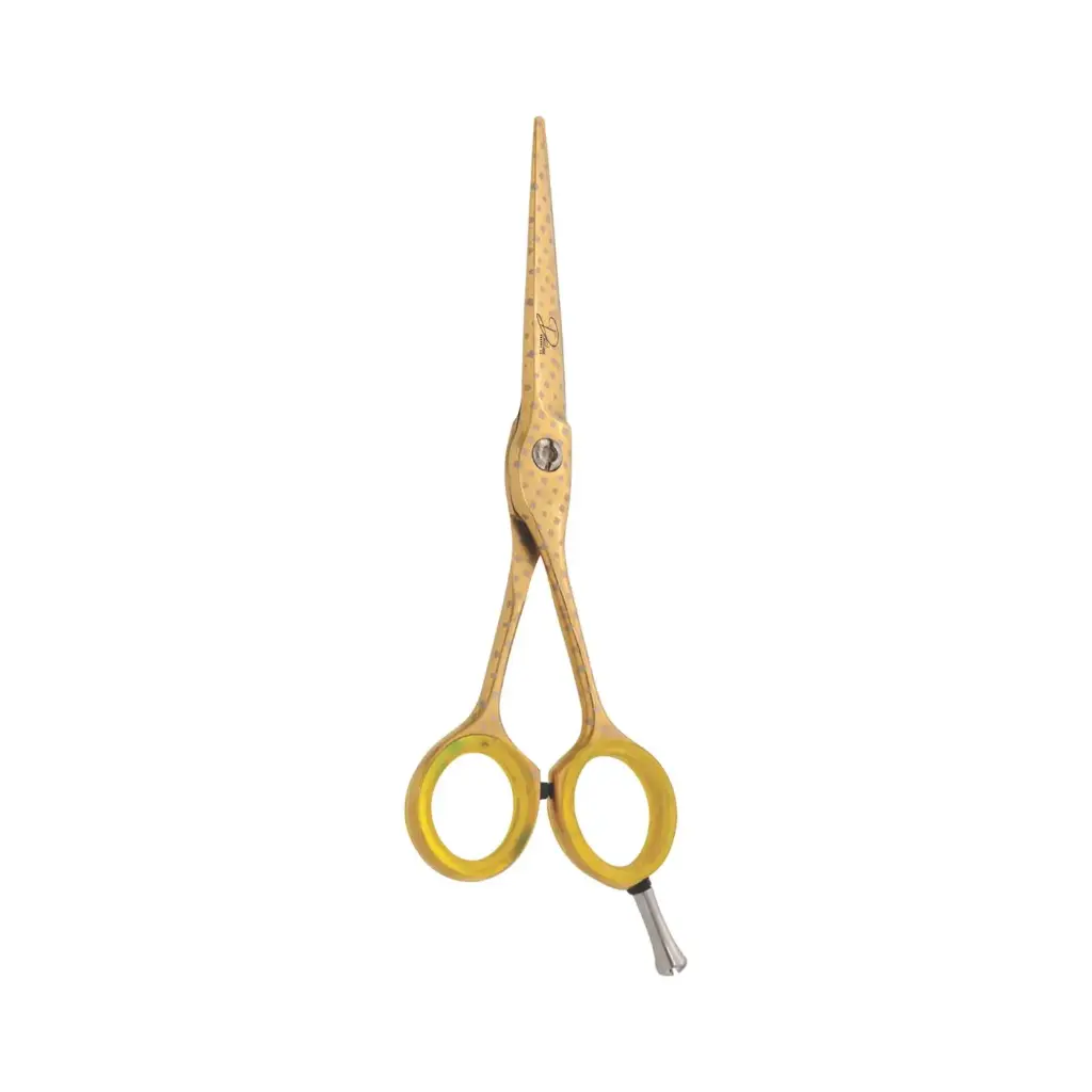Professional Razor Shears with Gold Paper Coated Handle | Ergonomic Barber & Stylist Scissors