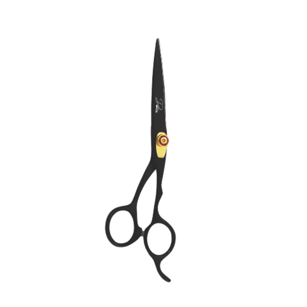 Professional Razor Shears with Matte Black Paper Coated Handle | Ergonomic Barber & Stylist Scissors