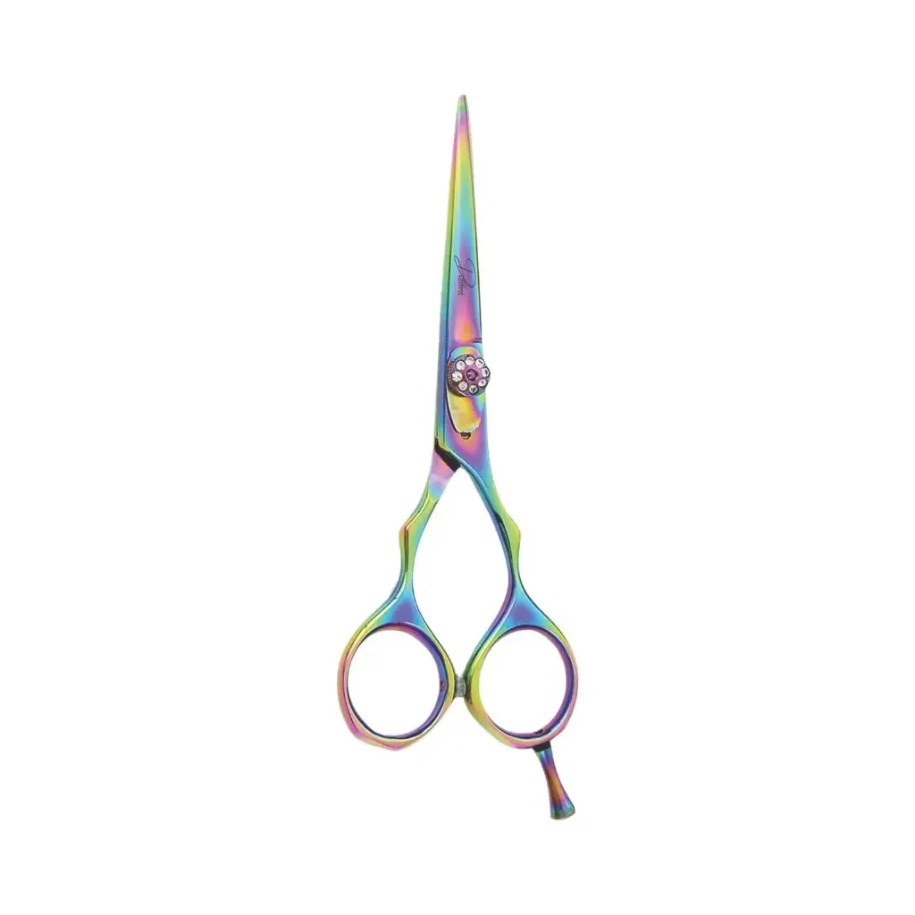 Professional Iridescent Titanium Coated Razor Shears | Hair Cutting & Styling Scissors (5 inch, 5.5 inch, 6 inch)