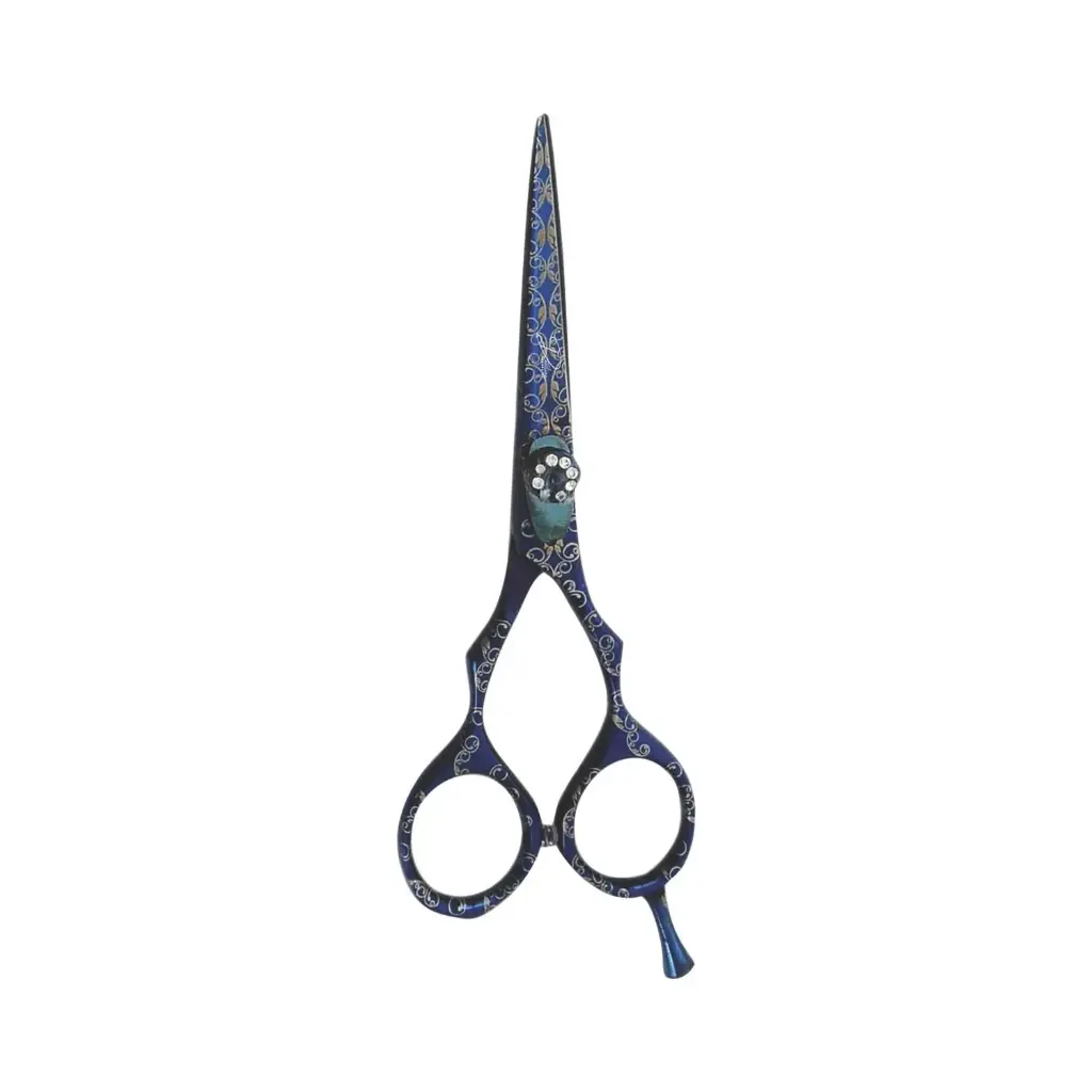 Professional Blue Titanium Coated Razor Shears | Salon Hair Cutting Scissors (5 inch, 5.5 inch, 6 Inch)