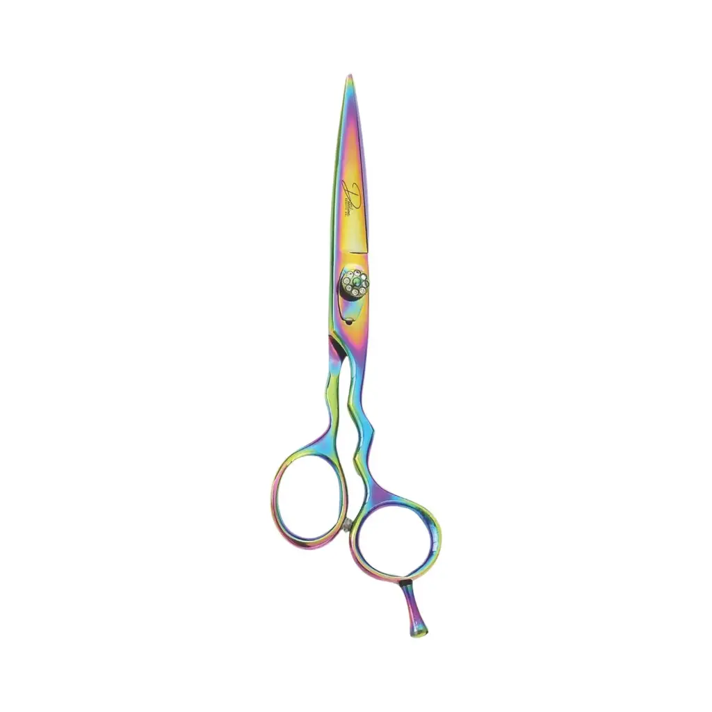 Professional Iridescent Titanium Coated Razor Shears | Hair Cutting & Styling Scissors (6 inch, 6.5 inch)