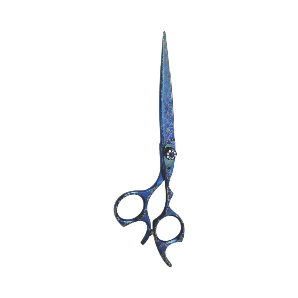 Professional Blue Titanium Coated Razor Shears | Salon Hair Cutting Scissors (6.5 inch, 7 inch)