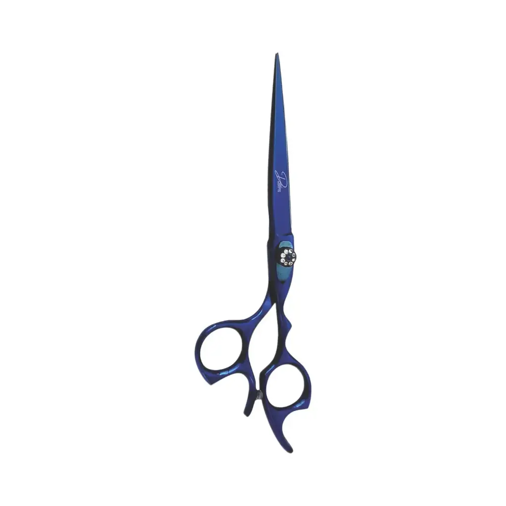 Professional Matte Blue Titanium Coated Razor Shears | Hair Cutting & Barber Shears (6.5 inch, 7 inch)