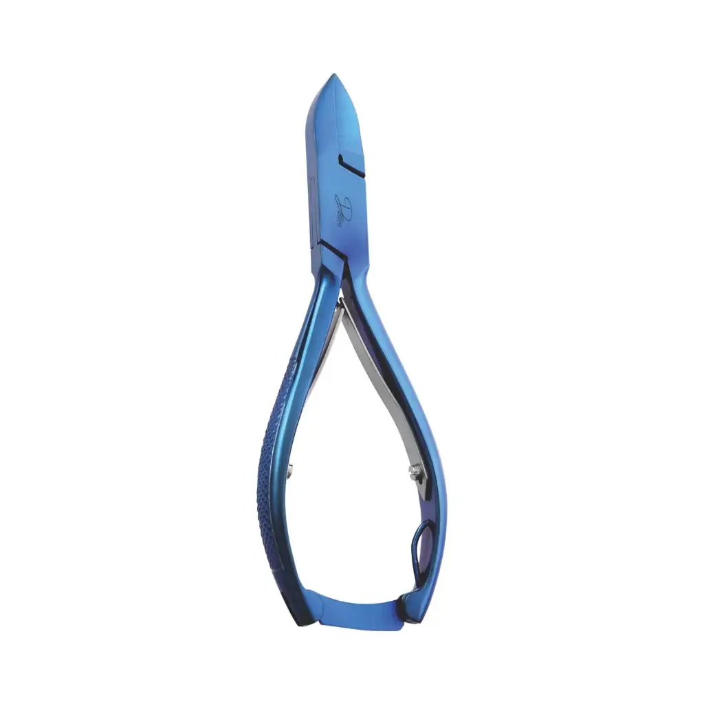 Professional Titanium Coated Cuticle Nipper - Double Spring with Textured Grip and Lock (5.5")