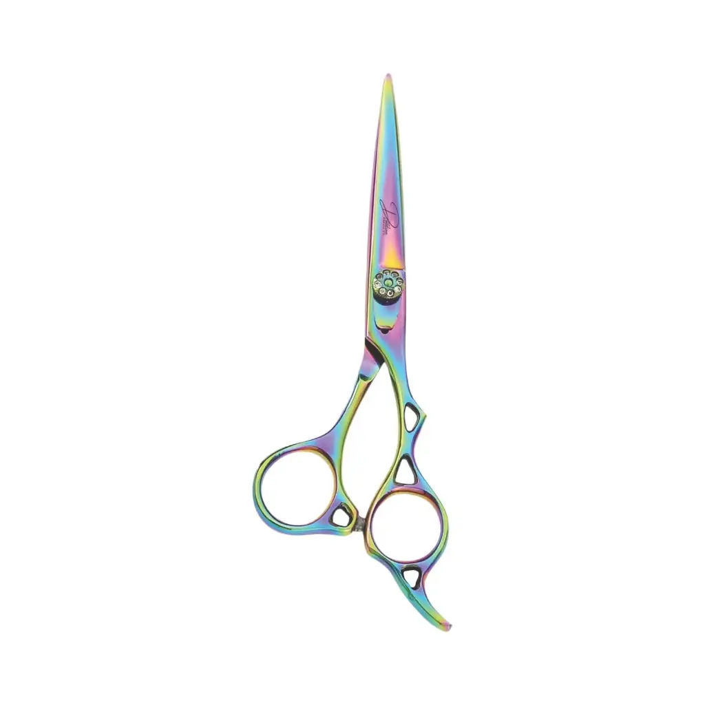 Professional Iridescent Titanium Coated Razor Shears | Hair Cutting & Styling Scissors (6.5 inch, 7 inch)