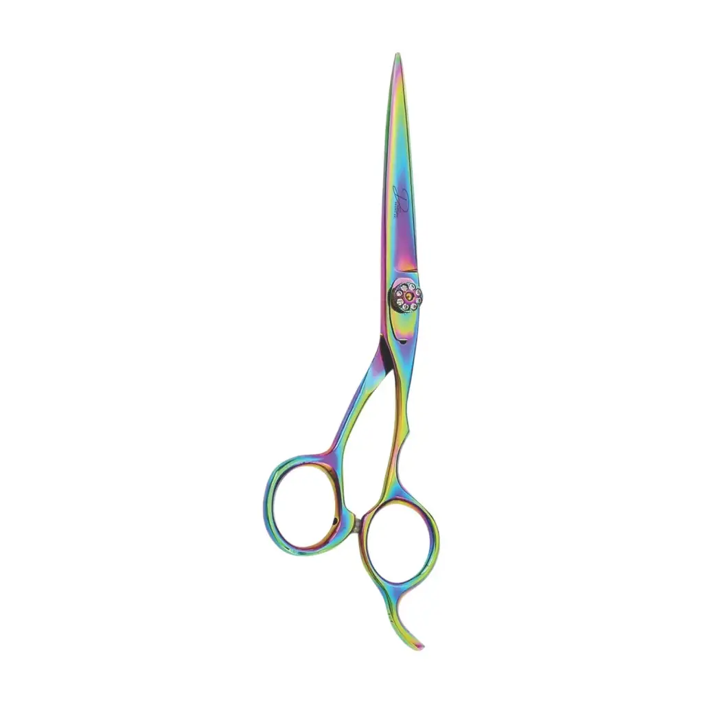 Professional Titanium Multi-Coated Grooming Scissors | Multicolored Salon Hair Shears - 6.5 inch