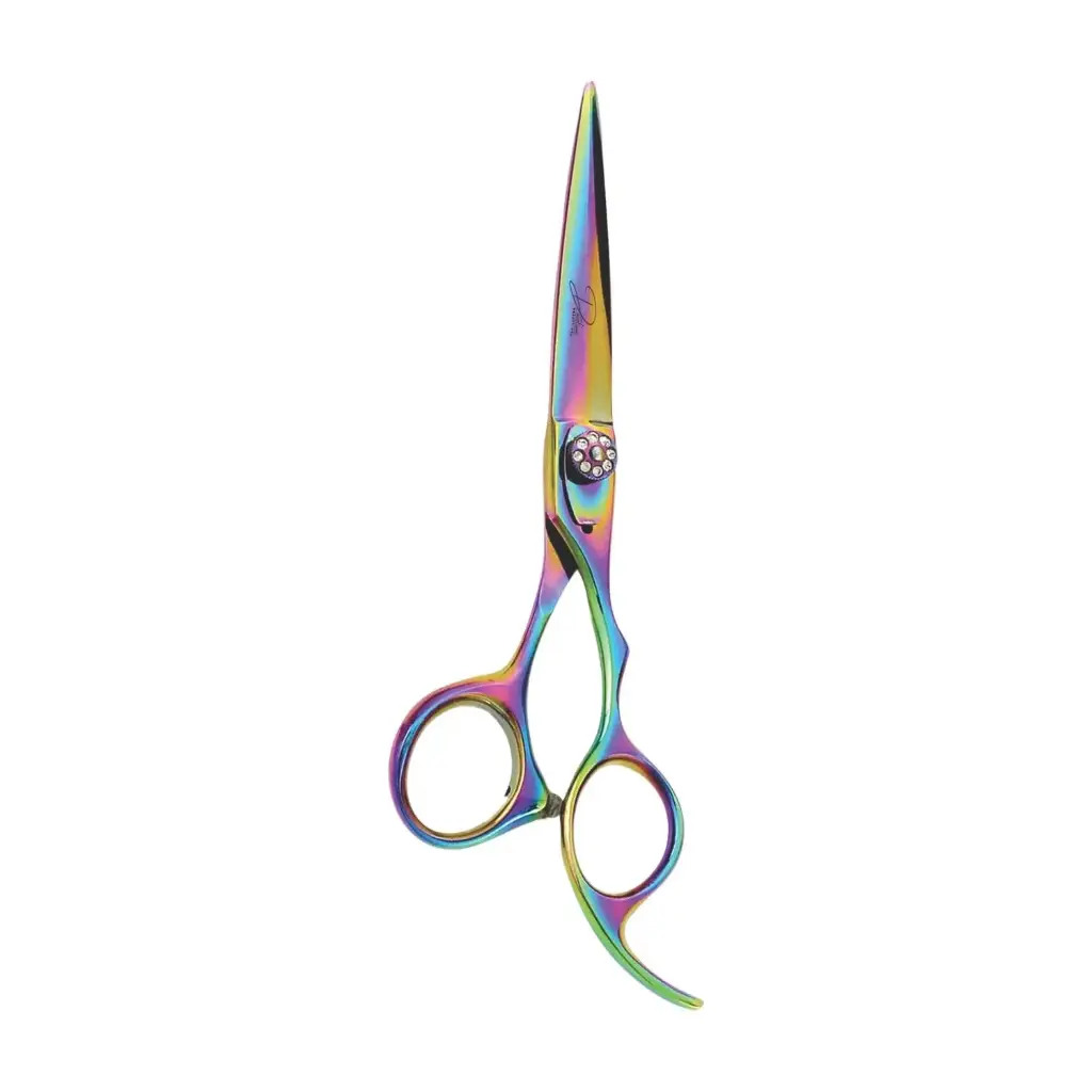 Professional Titanium Multi-Coated Grooming Scissors | Multicolored Ergonomic Hair Shears - 6.5"