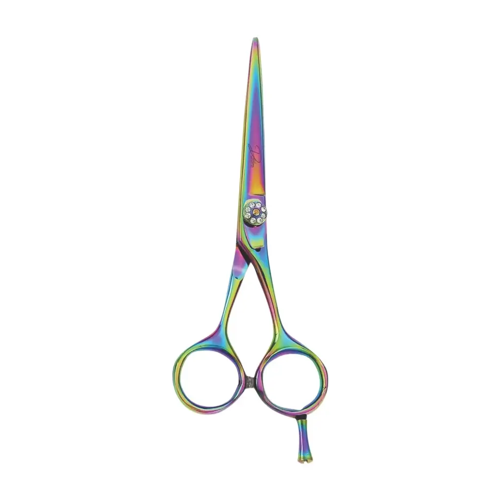Professional Titanium Multi-Coated Grooming Scissors | Multicolored Ergonomic Hair Shears - 6 inch & 6.5 inch