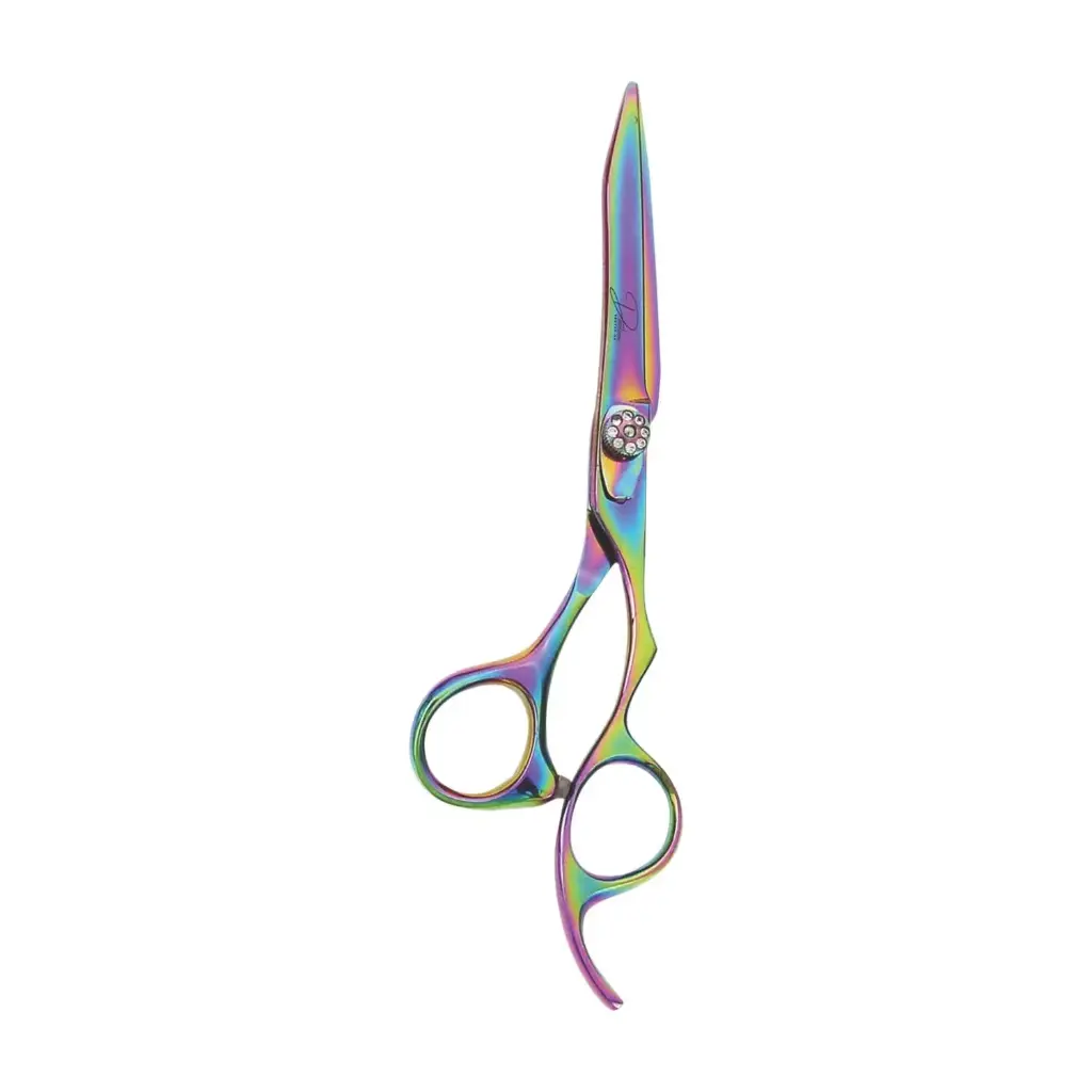 Professional Titanium Multi-Coated Grooming Scissors | Multicolored Ergonomic Hair Shears - 6.5 inch
