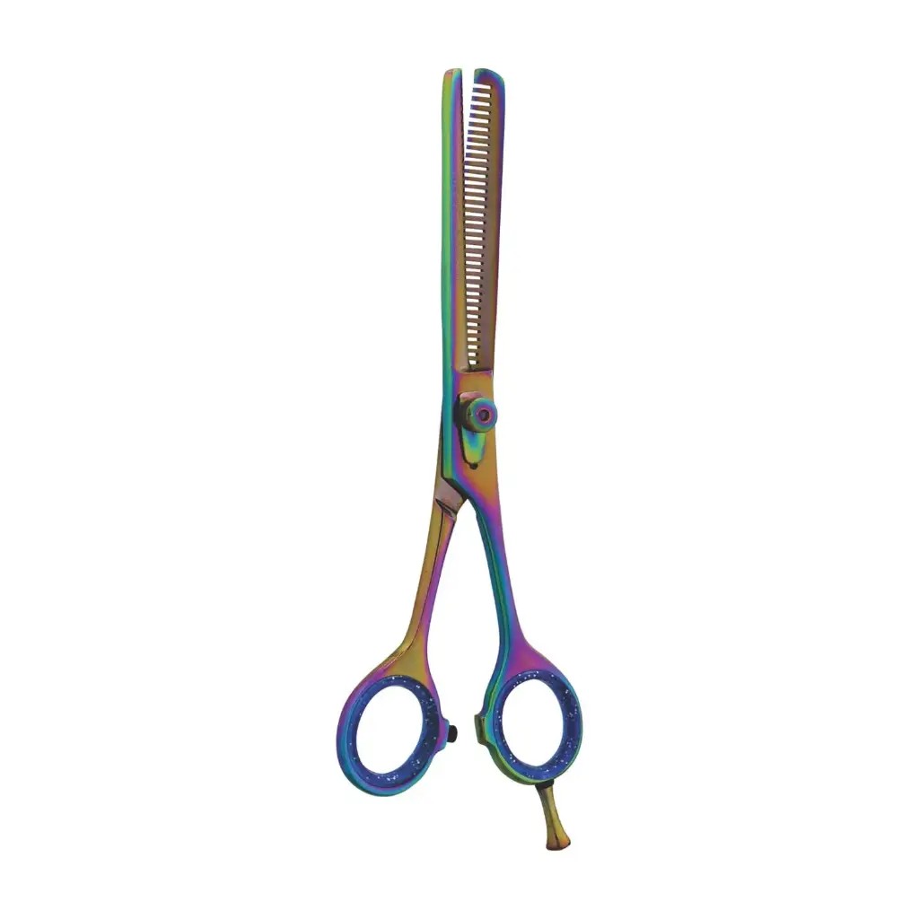 Titanium Multi-Coated Thinning Grooming Shears | Hair Texturizing Scissors - 7"