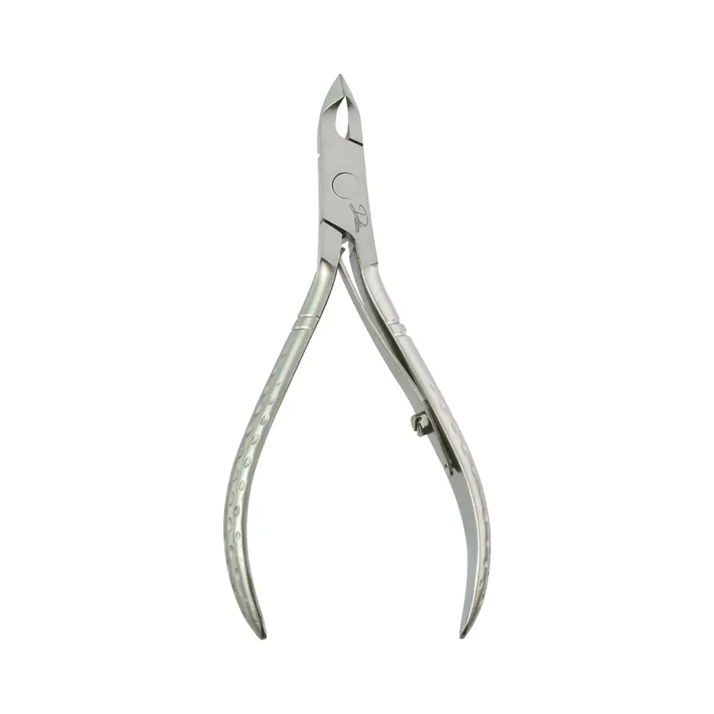 Textured Handle Cuticle Nipper | Professional Lap Joint Single Spring Manicure Tool (4", 4.25")