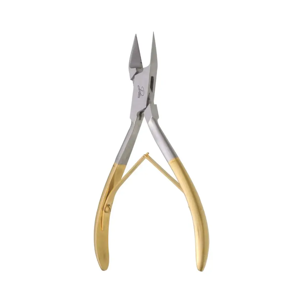 Professional Cuticle Nipper Box Joint with Double Spring & Half Gold Finish | Stainless Steel Manicure Tool
