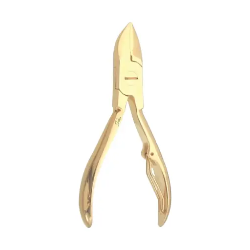[DB1-051] Straight Nail Cutter – Fully Gold Finish with Wire Spring