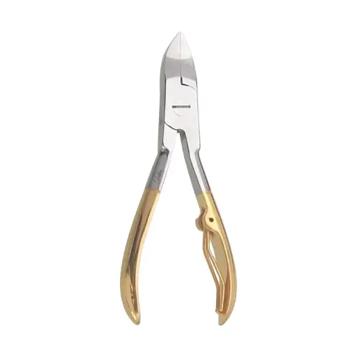 [DB1-055] Straight Nail Cutter – Half Gold with Wire Spring