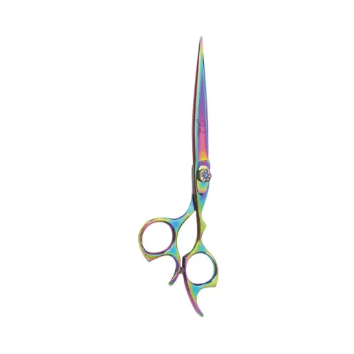 Professional Iridescent Titanium Coated Razor Shears | Hair Cutting & Styling Scissors (6.5 inch, 7 inch)