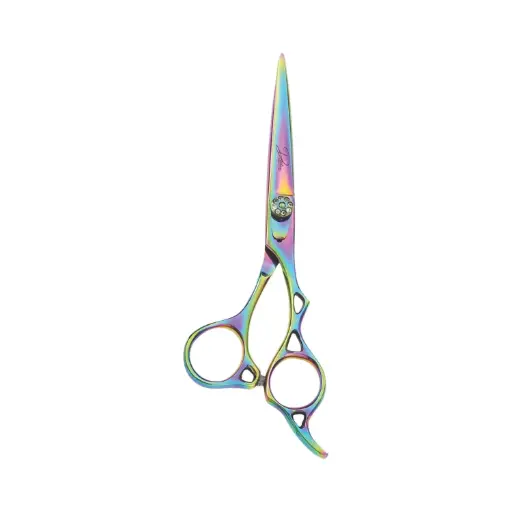 Professional Iridescent Titanium Coated Razor Shears | Hair Cutting & Styling Scissors (6.5 inch, 7 inch)