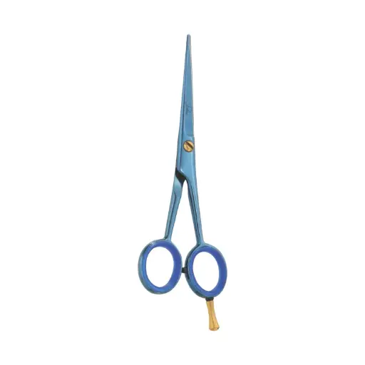 Professional Blue Titanium Coated Razor Shears | Hair Cutting & Barber Shears (5.5 inch, 6 inch, 6.5 inch)