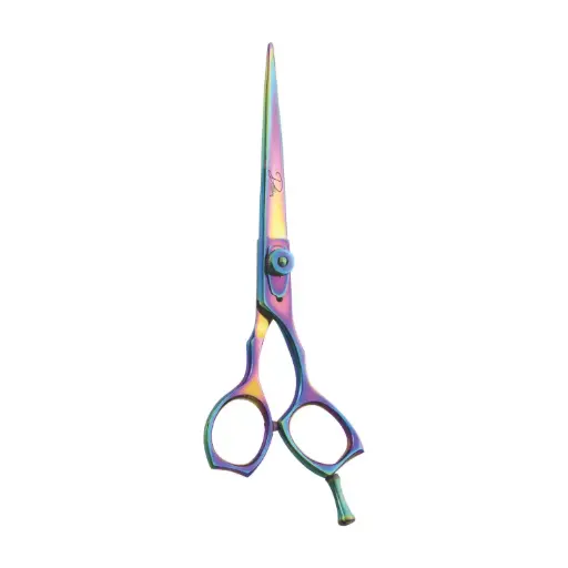 Professional Blue Titanium Coated Razor Shears | Hair Cutting & Barber Shears (6.5 inch, 7 inch)